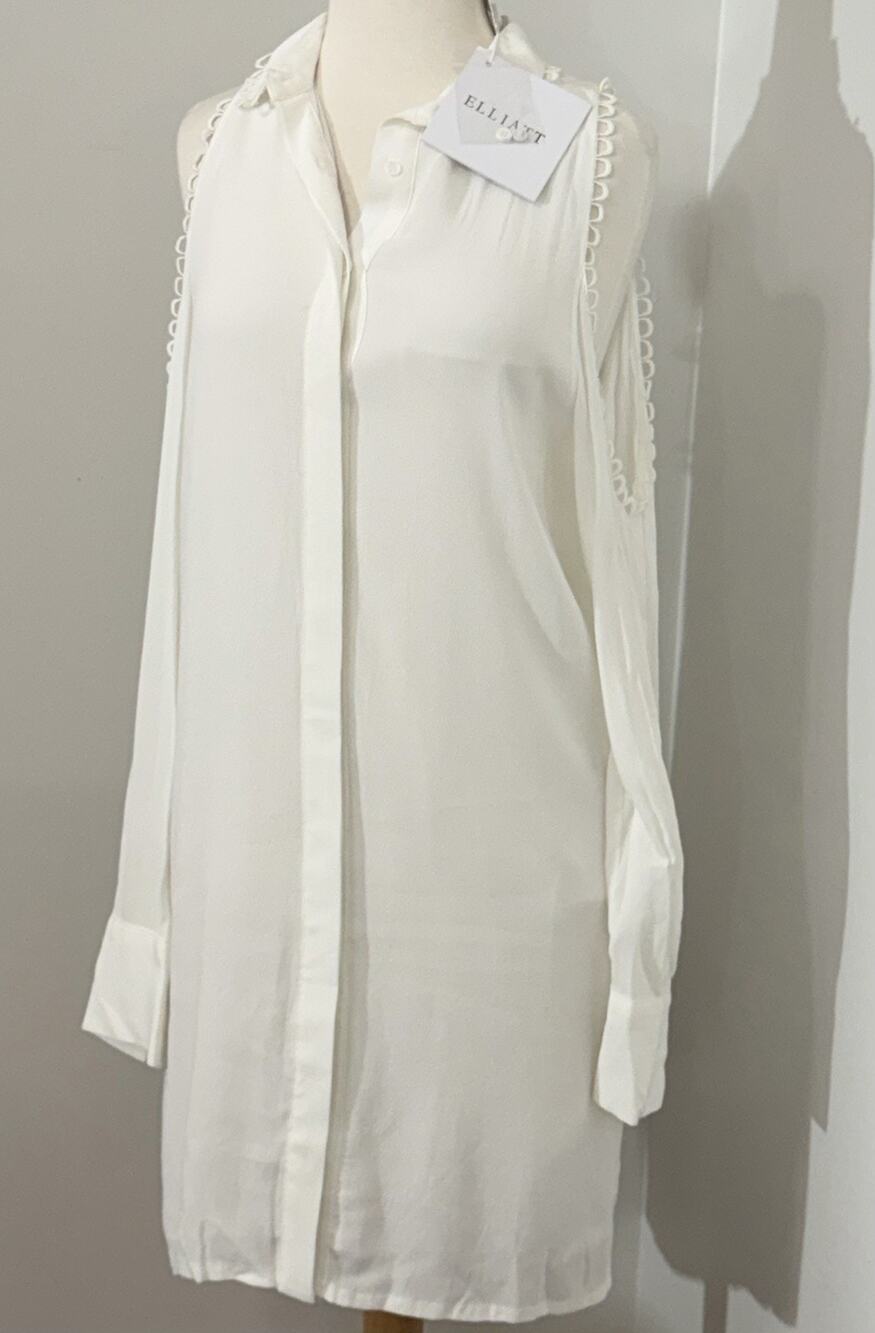 NEW Elliatt CLARITY DRESS Dress Wedding Guest Gala Formal Ivory XS Cold Shoulder